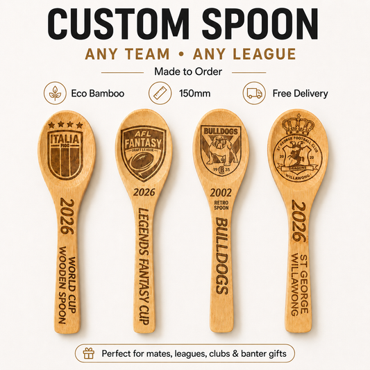 5. Custom Wooden Spoon Any Team, Any League ✅ FREE SHIPPING AUSTRALIA-WIDE