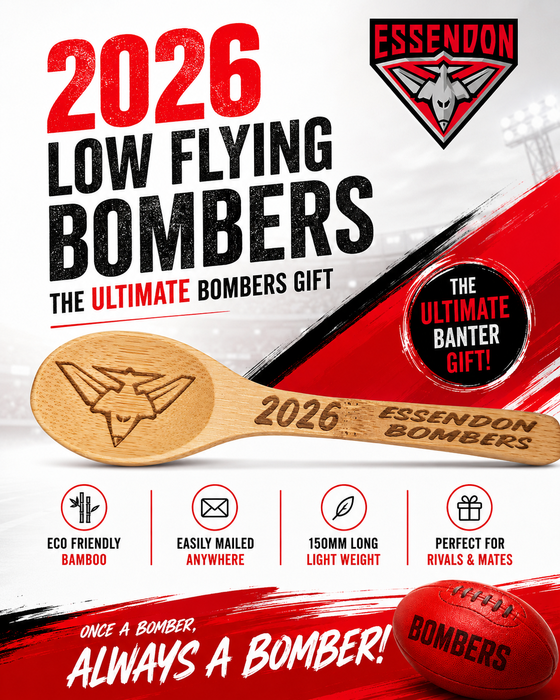 4. ESSENDON Wooden Spoon 2026 ✅ FREE SHIPPING AUSTRALIA-WIDE