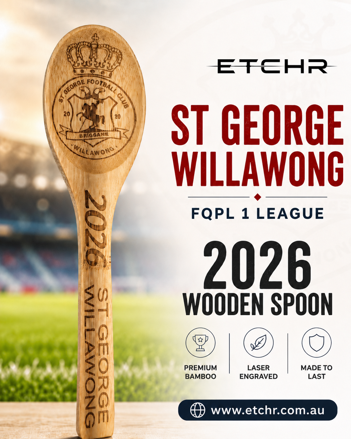 FQPL1 Wooden Spoon Gift – Funny Footy Banter ✅ FREE SHIPPING AUSTRALIA-WIDE