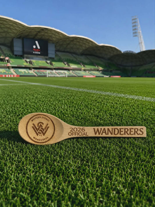 Engraved A-League wooden spoon novelty gift for football banter