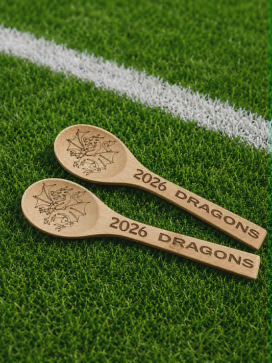 Engraved NRL wooden spoon novelty gift for football banter St.George Dragons